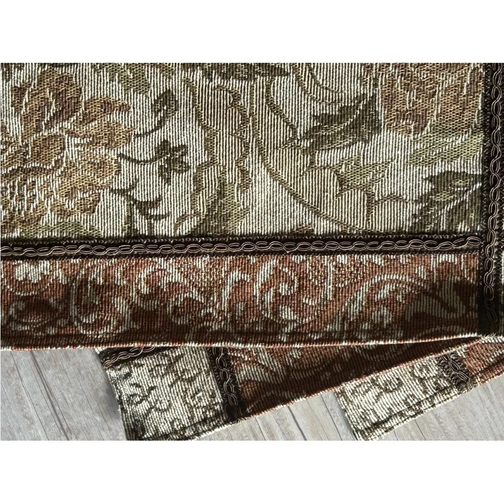 Vintage Tapestry Fall Placemats‎ Set Of 4 Beige Green and Rust Mixed Pattern EC